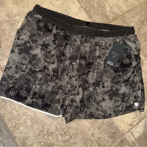 VRST Men's Velocity Run Grunge Tie Dye Large 5" Silver Shade Short NWT - Picture 5 of 8